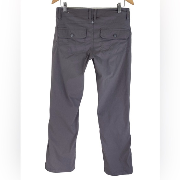 PRANA Halle Straight Leg Roll Up Pant Hiking Outdoors Coal Gray Size 8 - Picture 2 of 9